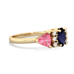 Sapphire Antique Style Three Stone 14K Yellow Gold ring R2186