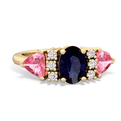 Sapphire Antique Style Three Stone 14K Yellow Gold ring R2186