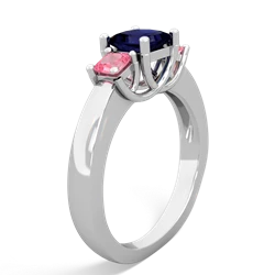 Sapphire Three Stone Trellis 14K White Gold ring R4015