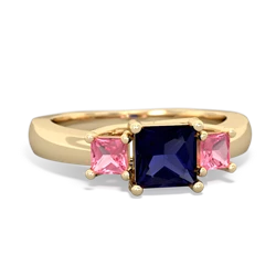 Sapphire Three Stone Trellis 14K Yellow Gold ring R4015