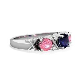 Sapphire Hugs And Kisses 14K White Gold ring R5016