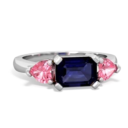 Sapphire Three Stone 14K White Gold ring R5235