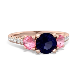 Sapphire Pave Trellis 14K Rose Gold ring R5500