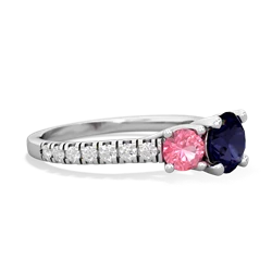 Sapphire Pave Trellis 14K White Gold ring R5500