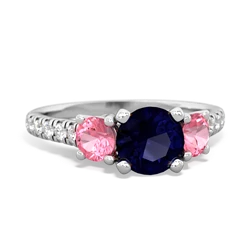 Sapphire Pave Trellis 14K White Gold ring R5500