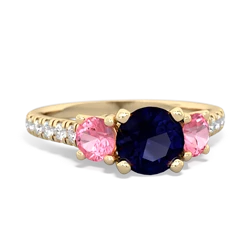 Sapphire Pave Trellis 14K Yellow Gold ring R5500