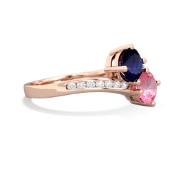 Sapphire Channel Set Two Stone 14K Rose Gold ring R5303