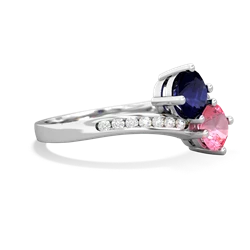 Sapphire Channel Set Two Stone 14K White Gold ring R5303