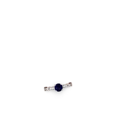 Thumbnail for Sapphire Milgrain Antique Style 14K White Gold ring R26296RD - profile view
