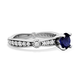 Sapphire Sparkling Tiara 6Mm Round 14K White Gold ring R26296RD