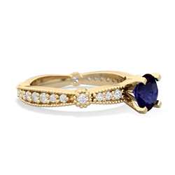 Sapphire Sparkling Tiara 6Mm Round 14K Yellow Gold ring R26296RD