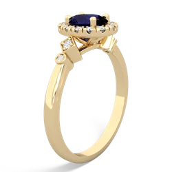 Thumbnail for Sapphire Antique-Style Halo 14K Yellow Gold ring R5720 - hand 1 view