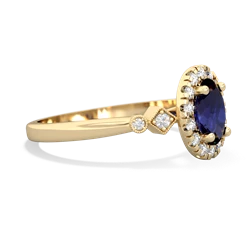 Thumbnail for Sapphire Antique-Style Halo 14K Yellow Gold ring R5720 - side view