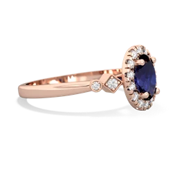 Sapphire Antique-Style Halo 14K Rose Gold ring R5720