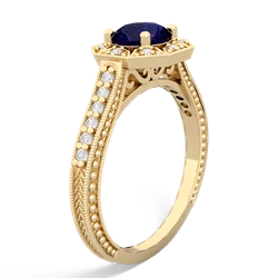 Thumbnail for Sapphire Art-Deco Starburst 14K Yellow Gold ring R5520 - side view