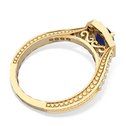 Thumbnail for Sapphire Art-Deco Starburst 14K Yellow Gold ring R5520 - front view