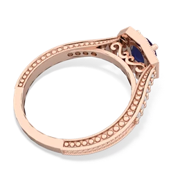 Sapphire Art-Deco Starburst 14K Rose Gold ring R5520