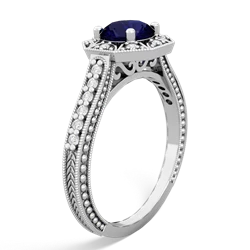 Sapphire Art-Deco Starburst 14K White Gold ring R5520