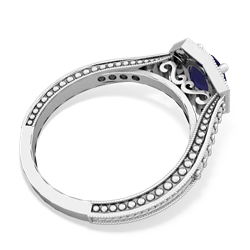 Sapphire Art-Deco Starburst 14K White Gold ring R5520