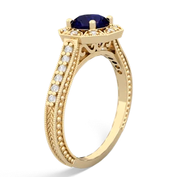 Sapphire Art-Deco Starburst 14K Yellow Gold ring R5520