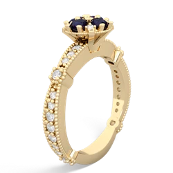 Sapphire Sparkling Tiara Cluster 14K Yellow Gold ring R26293RD