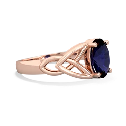 Sapphire Celtic Trinity Knot 14K Rose Gold ring R2389