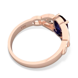 Sapphire Celtic Trinity Knot 14K Rose Gold ring R2389