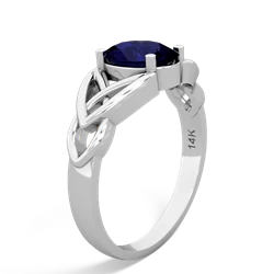 Sapphire Celtic Trinity Knot 14K White Gold ring R2389