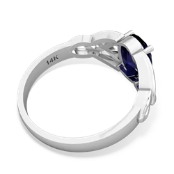 Sapphire Celtic Trinity Knot 14K White Gold ring R2389