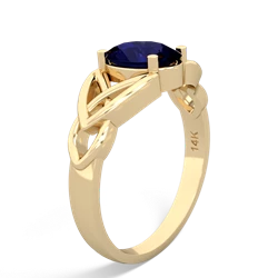 Sapphire Celtic Trinity Knot 14K Yellow Gold ring R2389