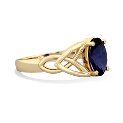 Sapphire Celtic Trinity Knot 14K Yellow Gold ring R2389