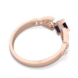 Sapphire Celtic Knot Princess 14K Rose Gold ring R3349