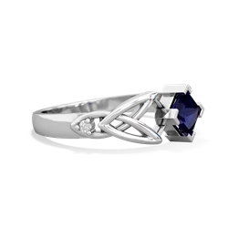 Sapphire Celtic Knot Princess 14K White Gold ring R3349