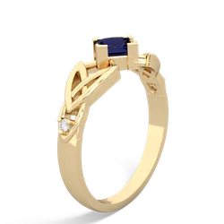 Sapphire Celtic Knot Princess 14K Yellow Gold ring R3349