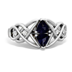 Sapphire Keepsake Celtic Knot 14K White Gold ring R5300