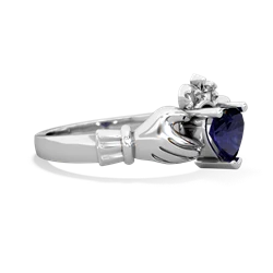 Sapphire Claddagh 14K White Gold ring R2370