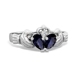 Sapphire 'Our Heart' Claddagh 14K White Gold ring R2388