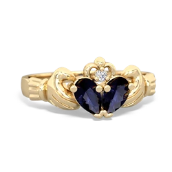 Sapphire 'Our Heart' Claddagh 14K Yellow Gold ring R2388