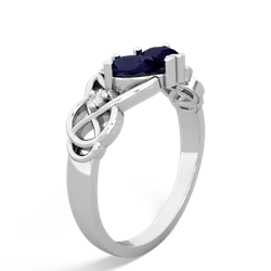 Sapphire 'One Heart' Celtic Knot Claddagh 14K White Gold ring R5322