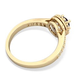 Sapphire Diamond Halo 14K Yellow Gold ring R5370