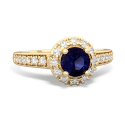 Thumbnail for Sapphire Diamond Halo 14K Yellow Gold ring R5370 - top view