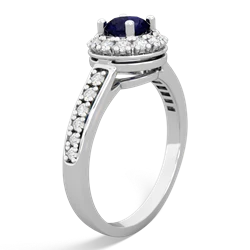 Sapphire Diamond Halo 14K White Gold ring R5370