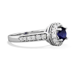 Sapphire Diamond Halo 14K White Gold ring R5370