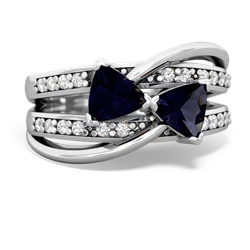 Sapphire Bowtie 14K White Gold ring R2360