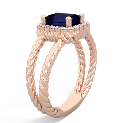 Sapphire Rope Split Band 14K Rose Gold ring R2628