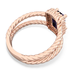 Sapphire Rope Split Band 14K Rose Gold ring R2628