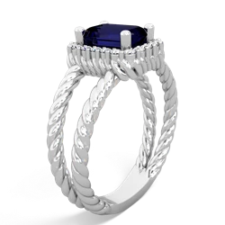 Sapphire Rope Split Band 14K White Gold ring R2628