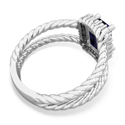 Sapphire Rope Split Band 14K White Gold ring R2628