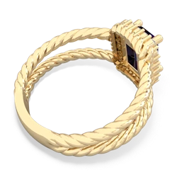 Sapphire Rope Split Band 14K Yellow Gold ring R2628