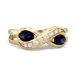 Sapphire Diamond Infinity 14K Yellow Gold ring R5390